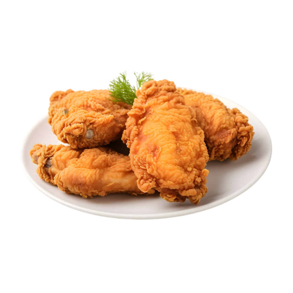 Crispy Fried Chicken Wings on a Plate Transparent Background png
