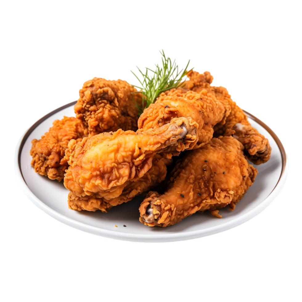 Crispy Fried Chicken Drumsticks on a Plate png