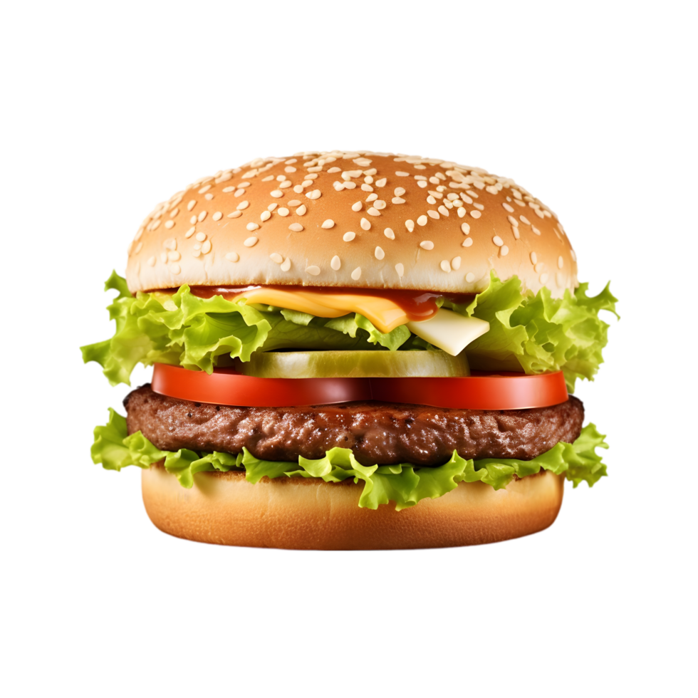 Cheeseburger with Sesame Seed Bun Fast png