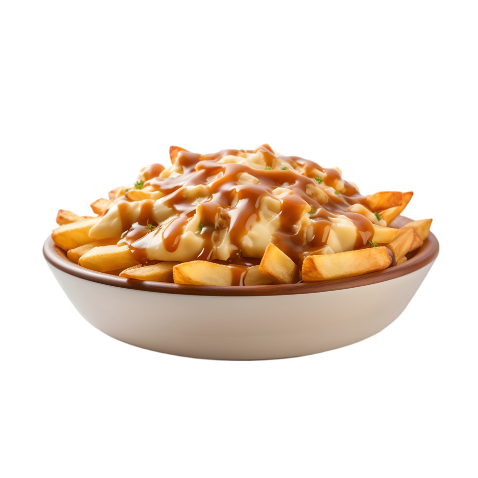 Delicious Poutine in a Bowl transparent background png