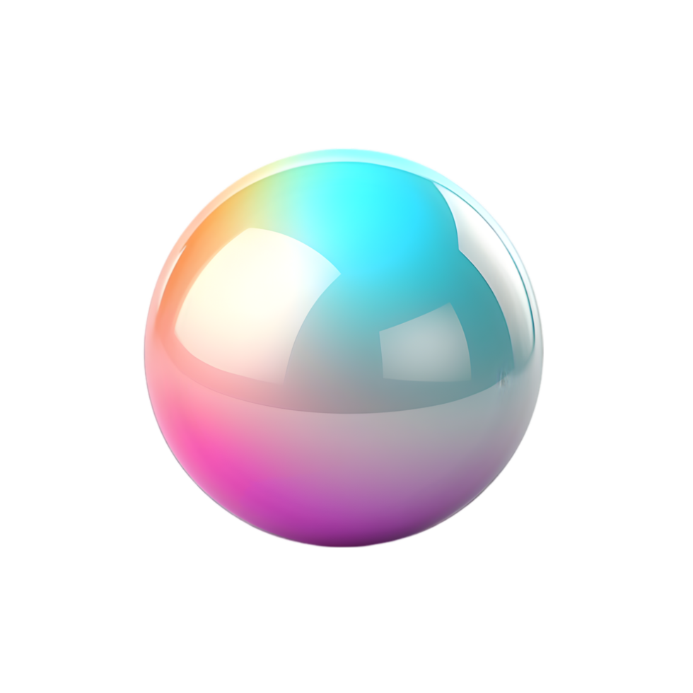 Abstract Colorful Sphere, Gradient Orb, 3D png