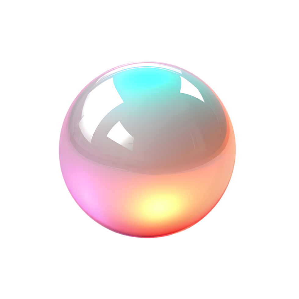 Illuminated Glass Sphere with Gradient Color png