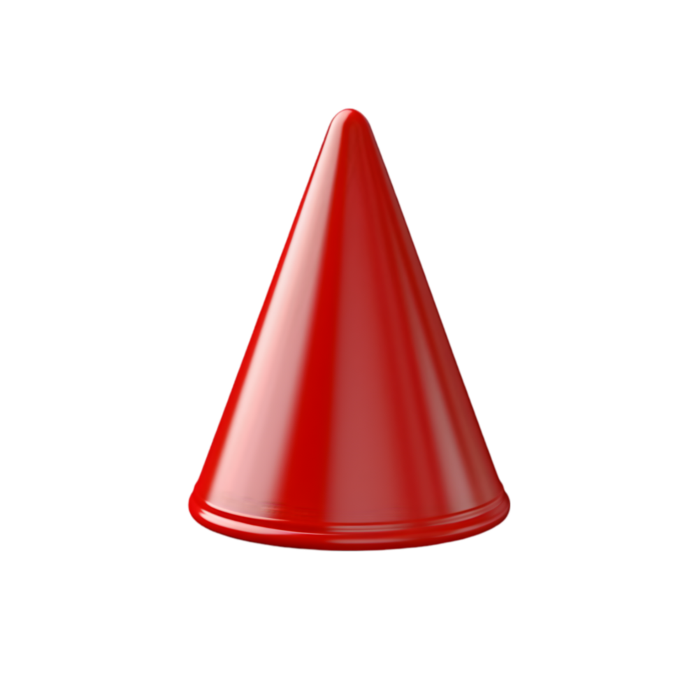 Red Cone Shape, 3D Render, Geometric Form png
