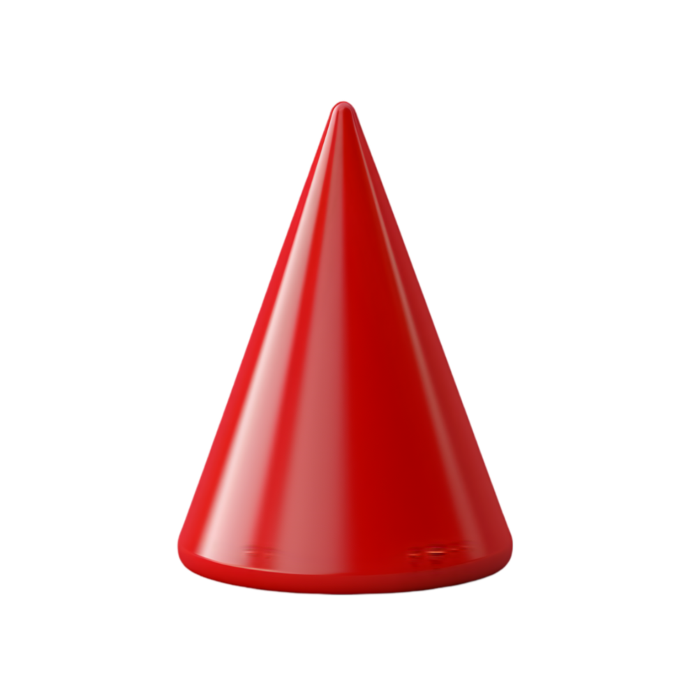Red Cone Shape 3D Render Geometric Abstract png