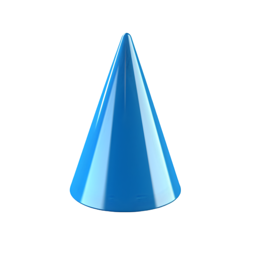 a blue cone on a transparent background png