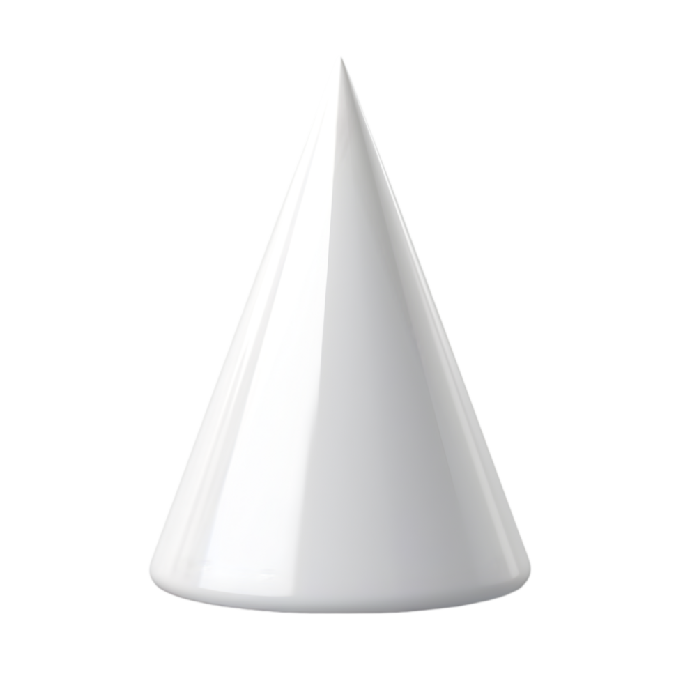 3D Render Isolated White Cone Shape png