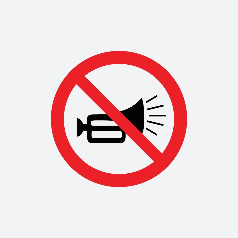 No horn sign indicating prohibition no loud speaker in this area vector