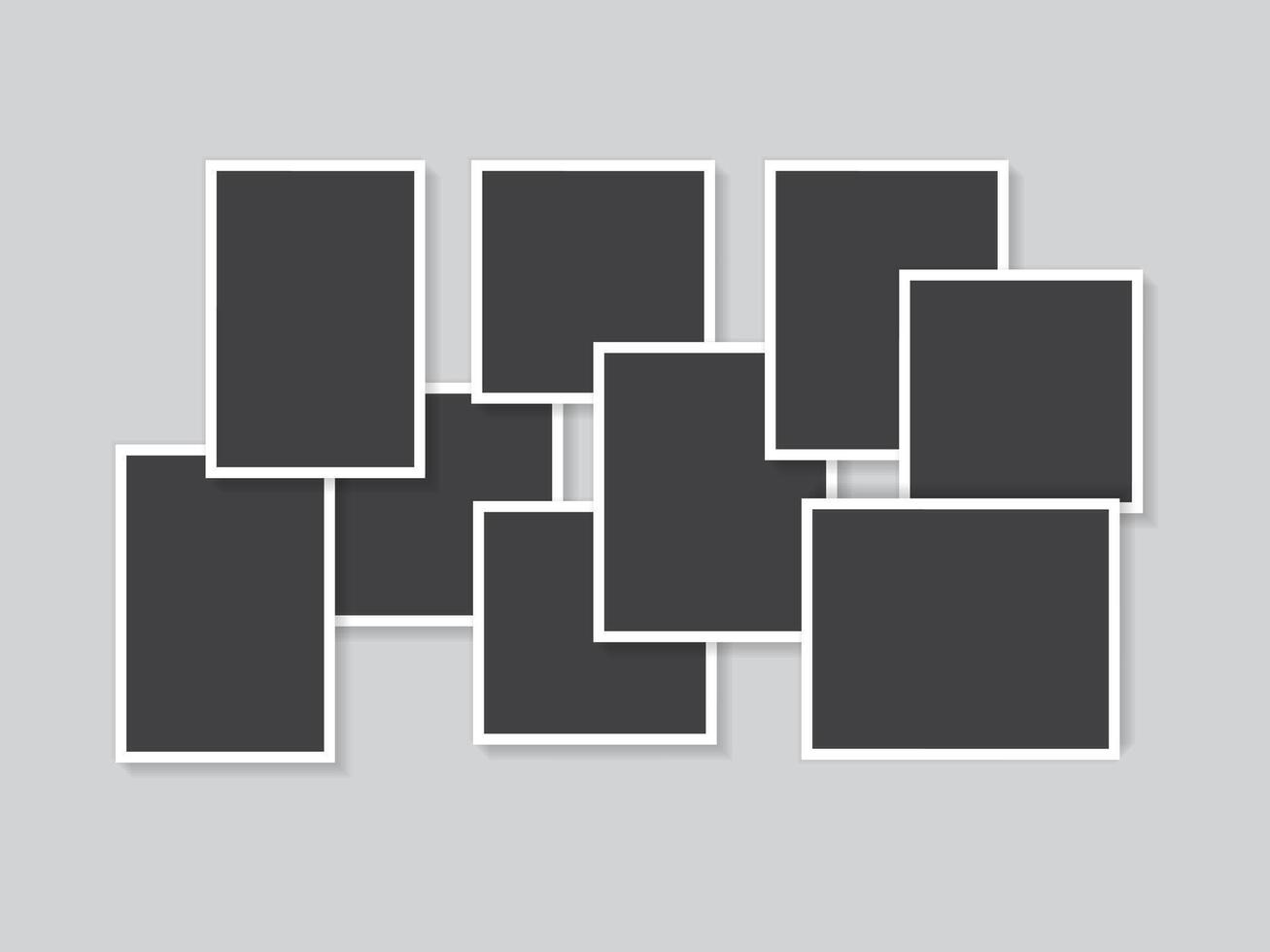 Collage photo frame composition with flat design vector
