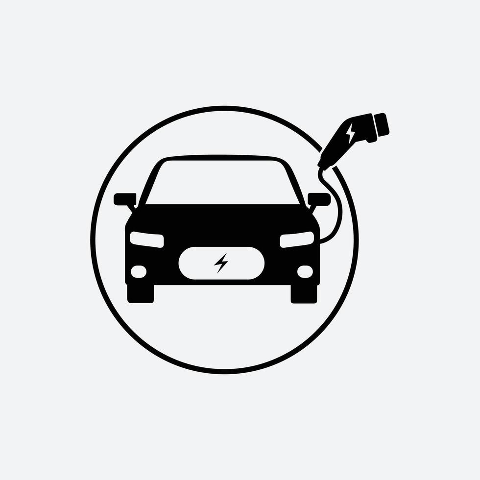 Electric Vehicle Charging Stations Icons in Various Designs vector