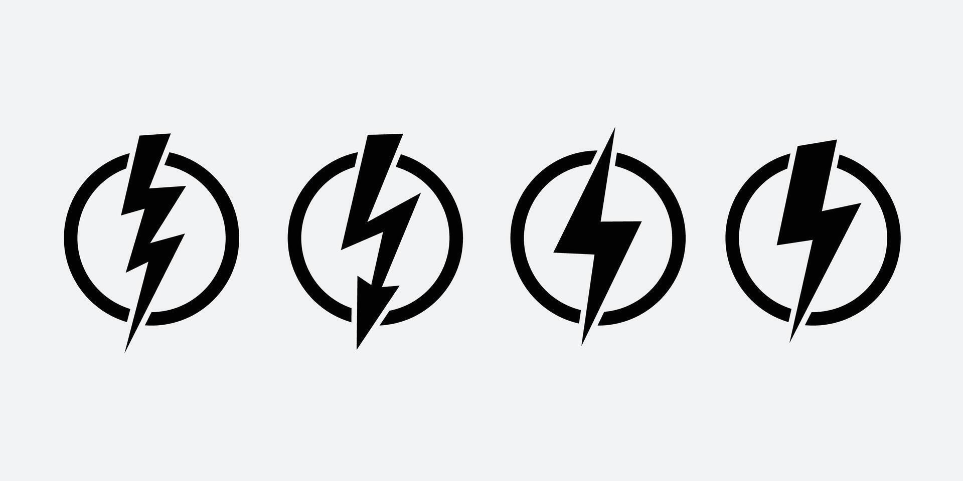 Thunderbolt of electricity and power symbol on white background vector