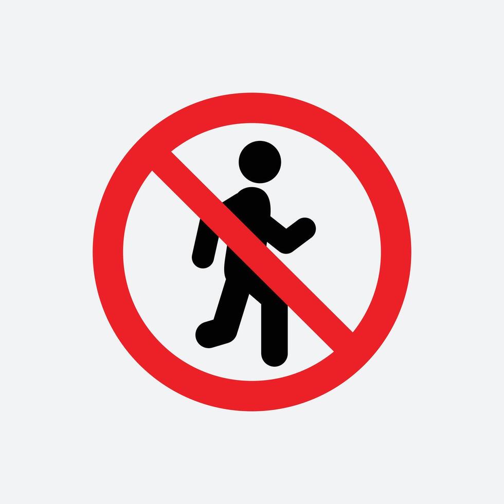 No entry, no access for pedestrians prohibition sign vector