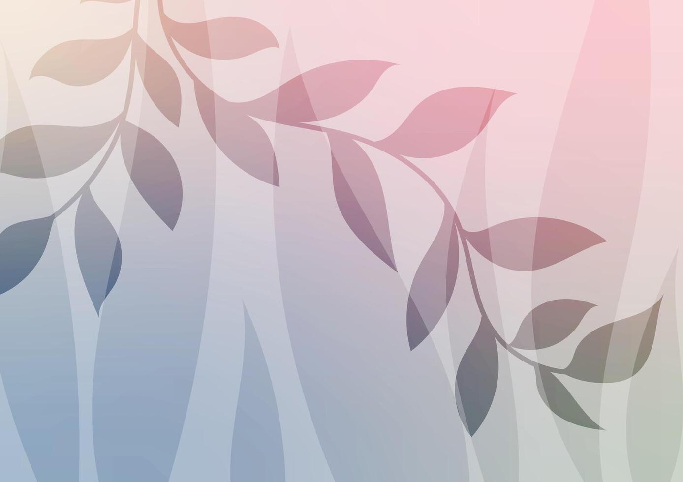 Tropical plant art soft line drawing abstract leaf background vector