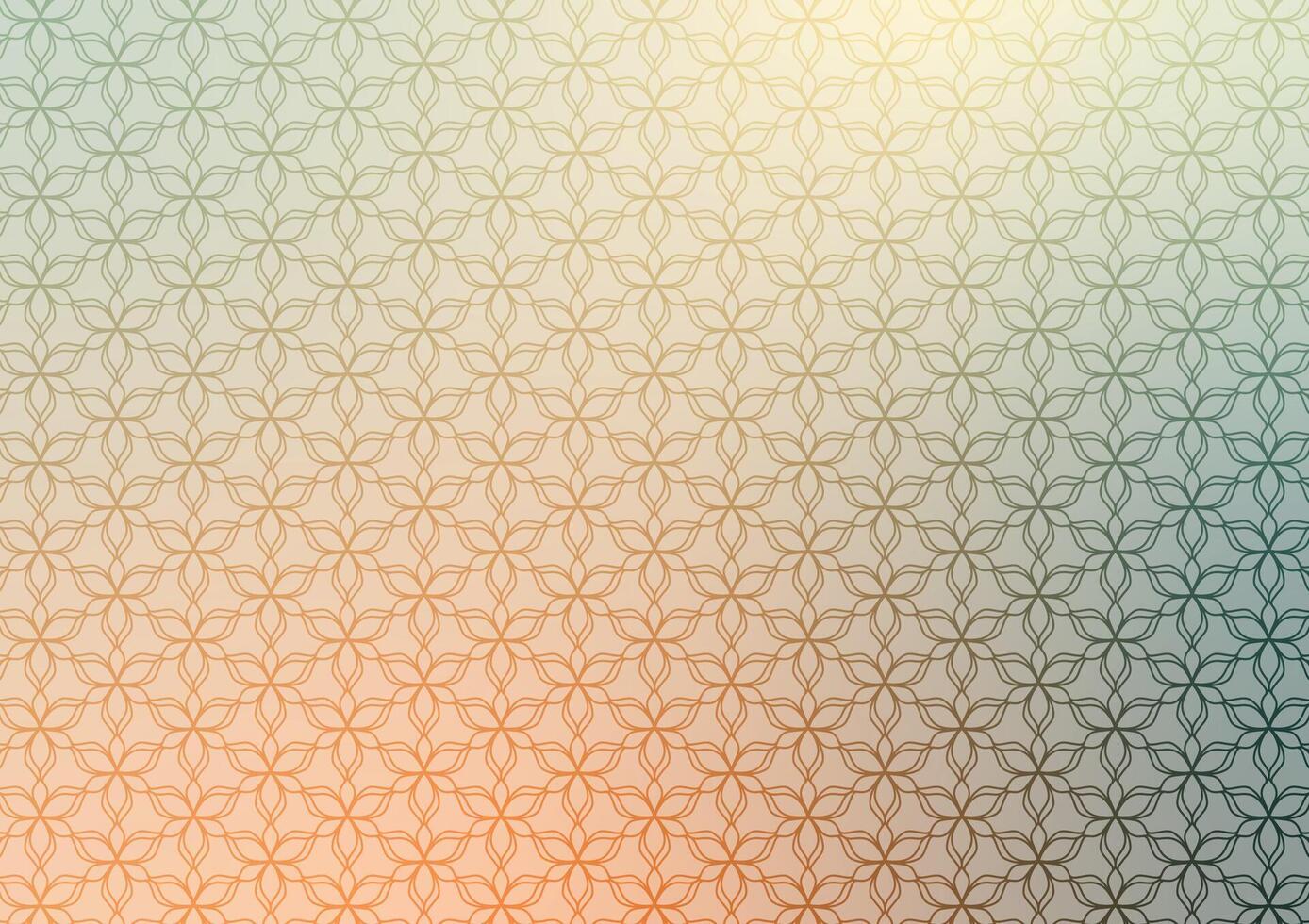 Geometric flower line pattern abstract orange background vector