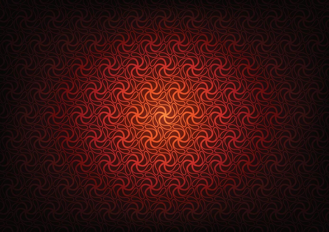 Dark technology swirl orange lights line pattern background vector