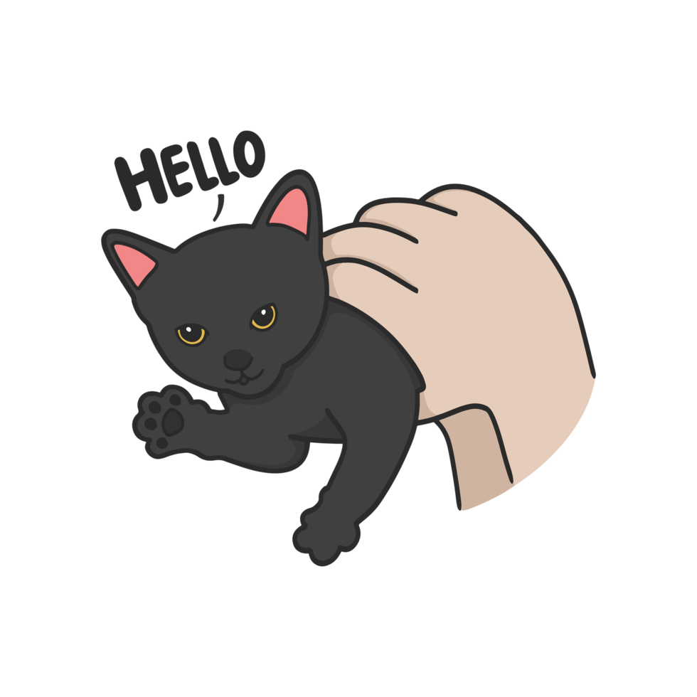 Hello Cat Meme Sticker T-shirt Transparent Cute Illustration png