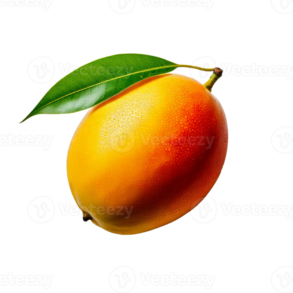 A Healthy mango with a leaf on it png