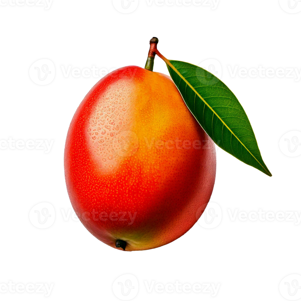 Fresh looking Mango with leaf png