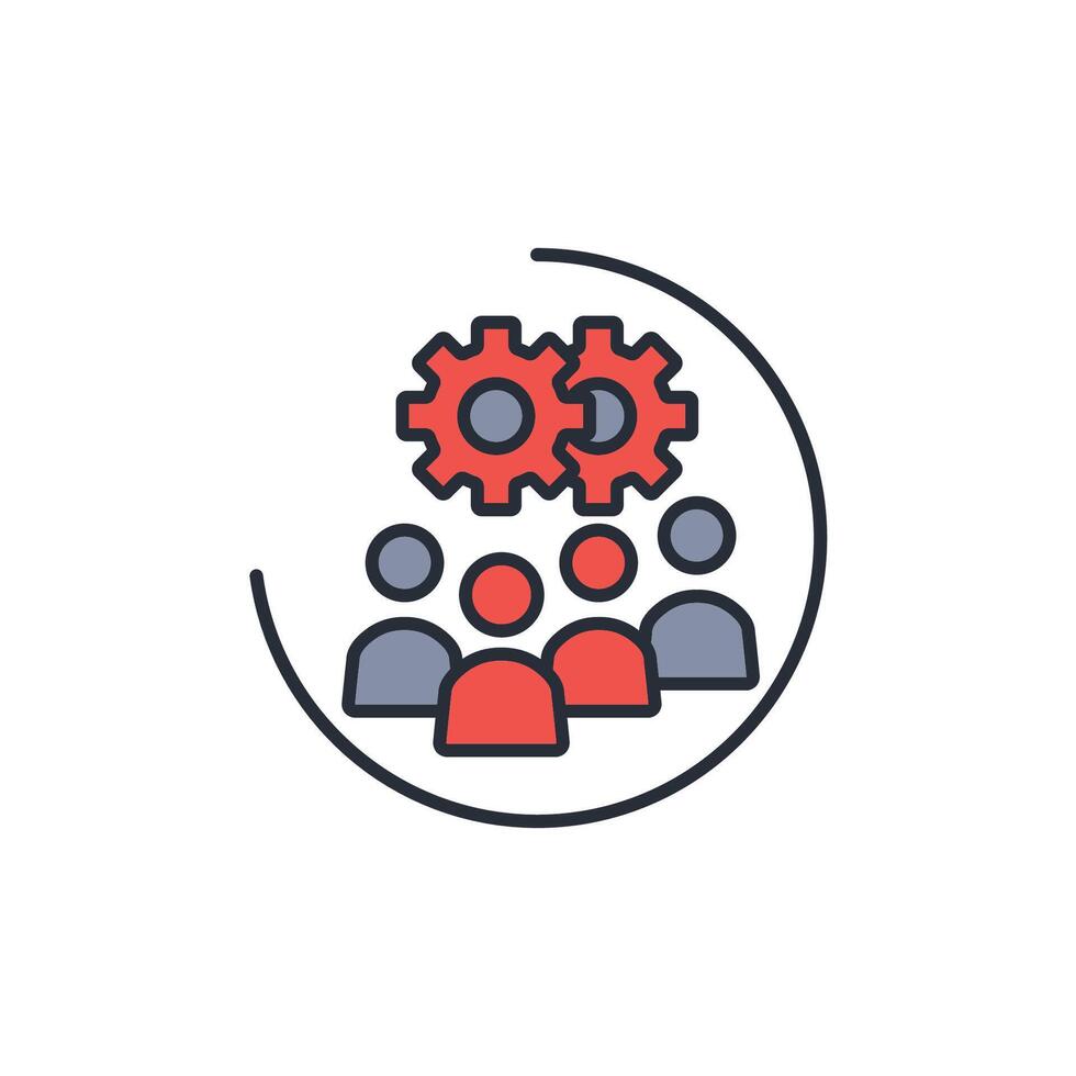 teamwork icon. .Editable stroke.linear style sign for use web design,logo.Symbol illustration. vector