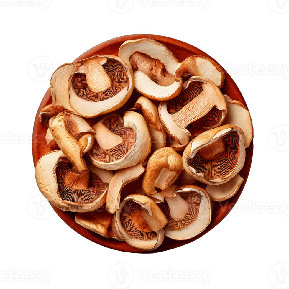 A bowl of mushrooms png