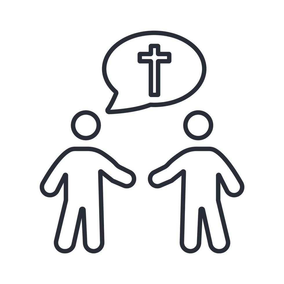christian icon. .Editable stroke.linear style sign for use web design,logo.Symbol illustration. vector