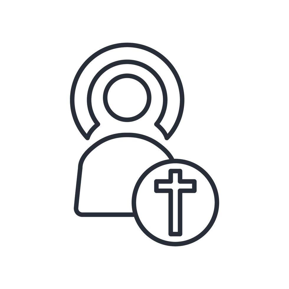 saint icon. .Editable stroke.linear style sign for use web design,logo.Symbol illustration. vector
