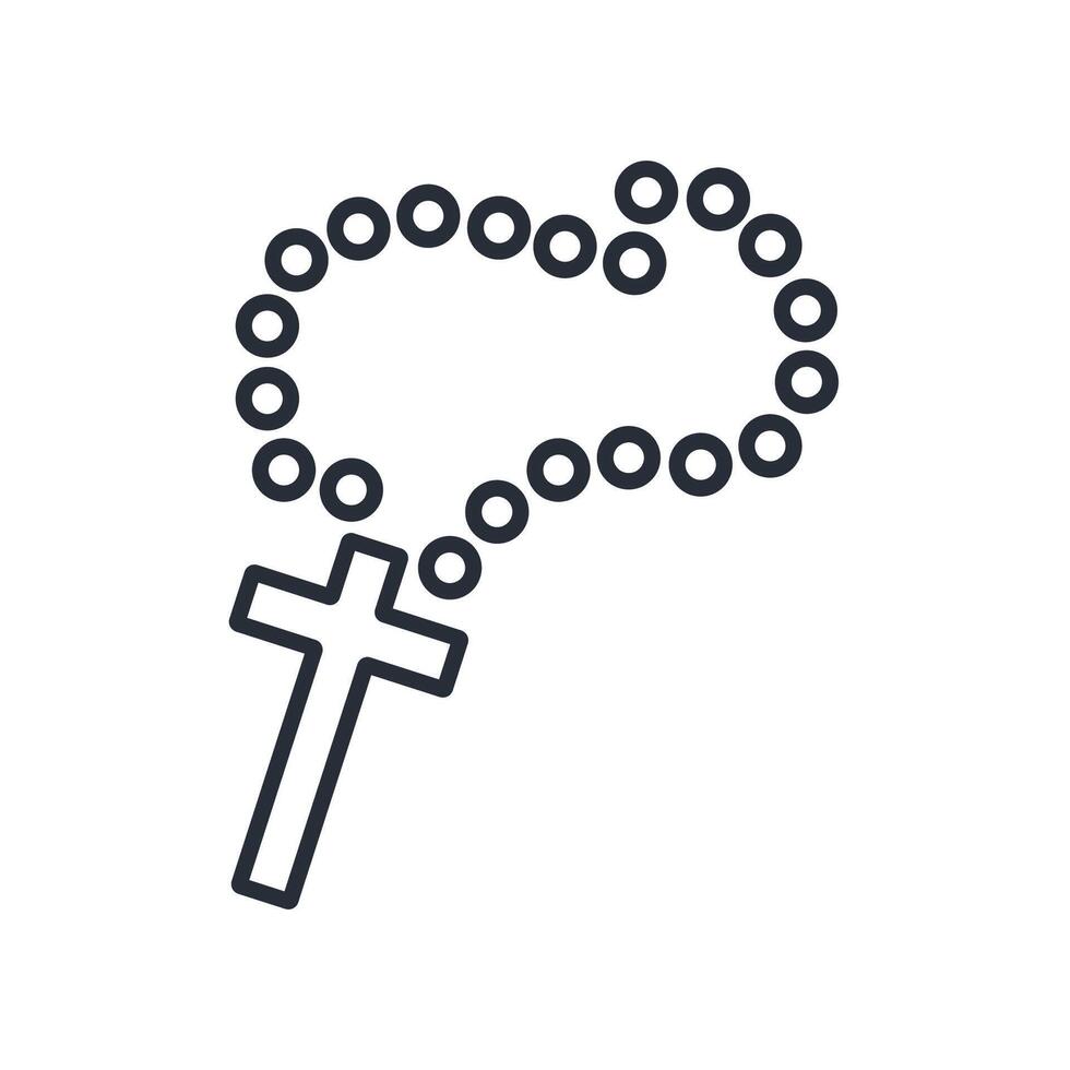 Rosary icon. .Editable stroke.linear style sign for use web design,logo.Symbol illustration. vector