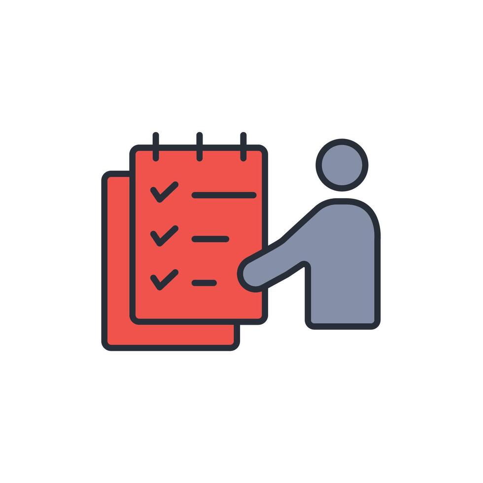 Task icon. .Editable stroke.linear style sign for use web design,logo.Symbol illustration. vector