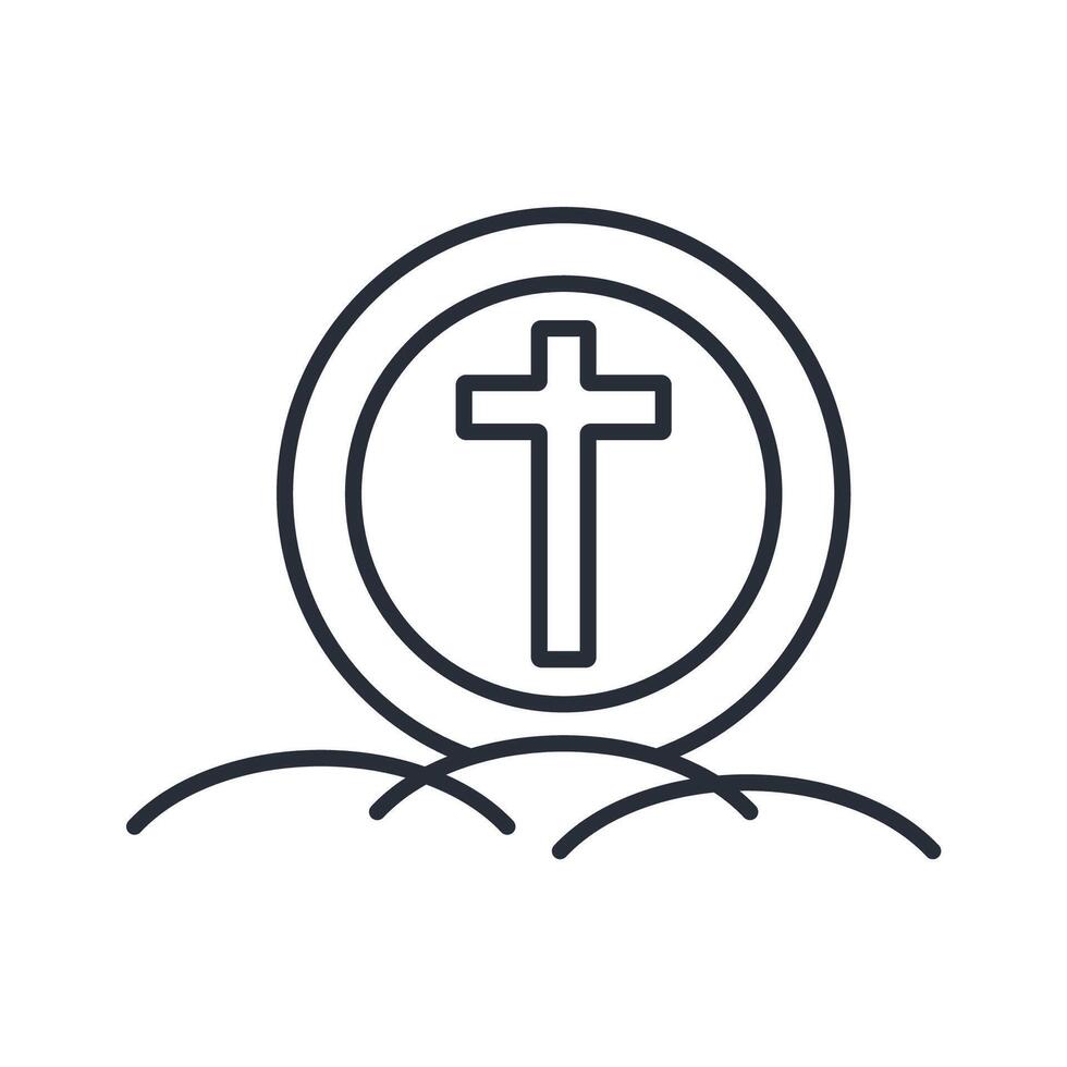 christianity icon. .Editable stroke.linear style sign for use web design,logo.Symbol illustration. vector