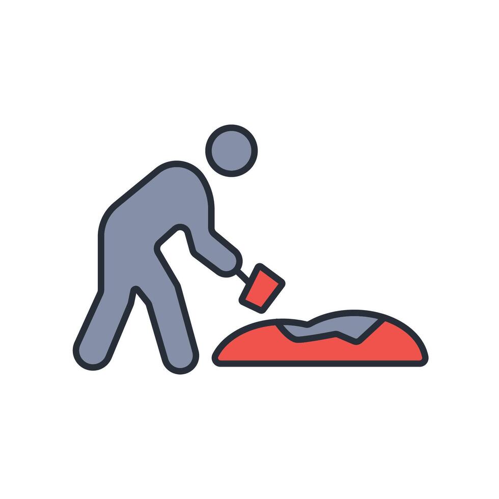 work in progress icon. .Editable stroke.linear style sign for use web design,logo.Symbol illustration. vector