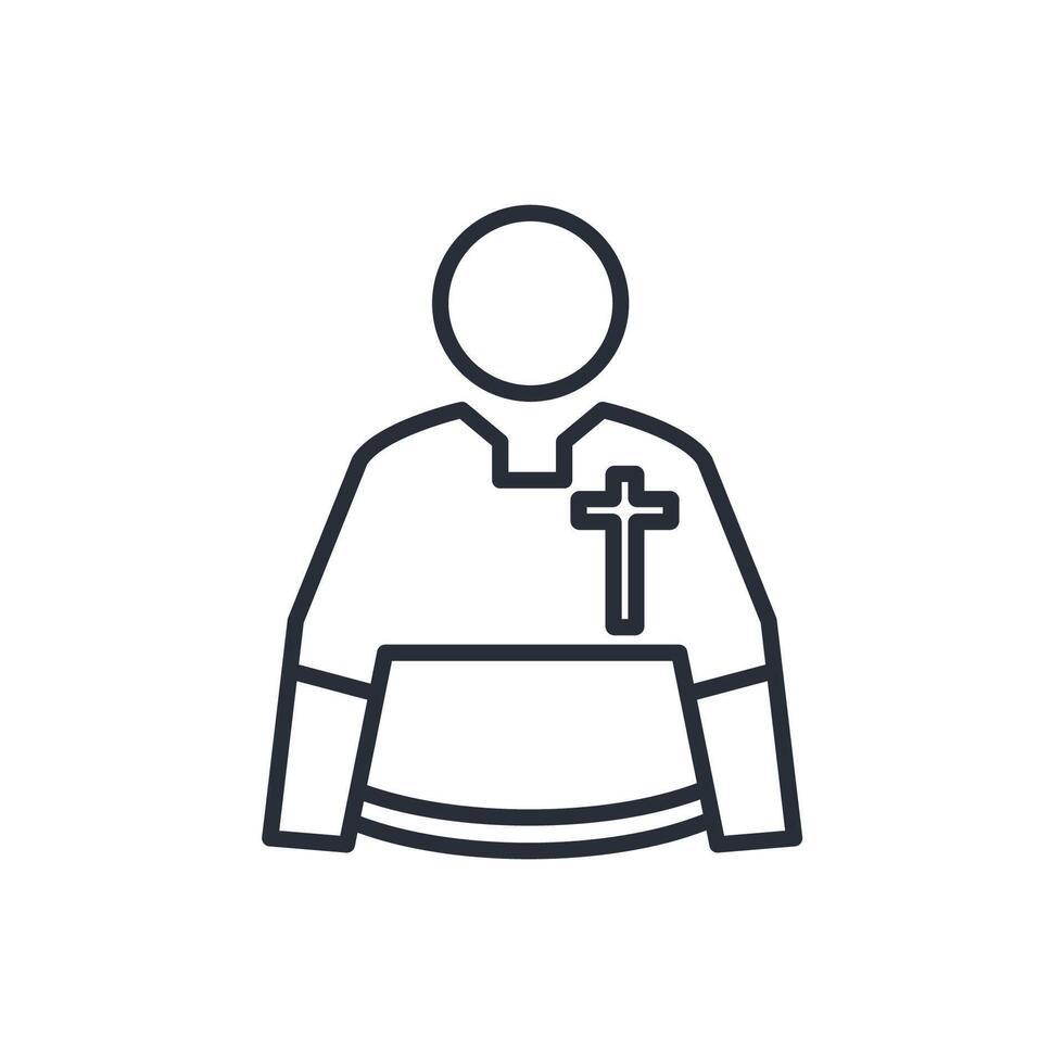 priest icon. .Editable stroke.linear style sign for use web design,logo.Symbol illustration. vector