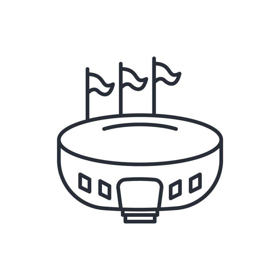 stadium icon. .Editable stroke.linear style sign for use web design,logo.Symbol illustration. vector