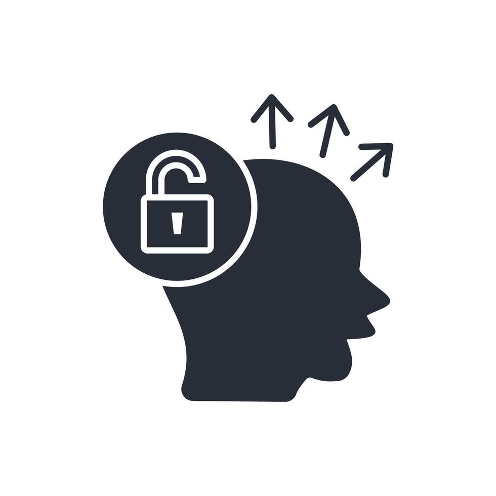 open minded icon. .Editable stroke.linear style sign for use web design,logo.Symbol illustration. vector