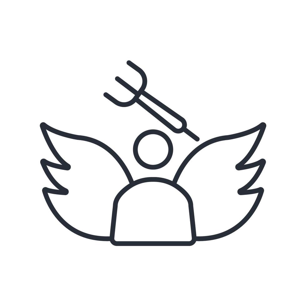 angel icon. .Editable stroke.linear style sign for use web design,logo.Symbol illustration. vector