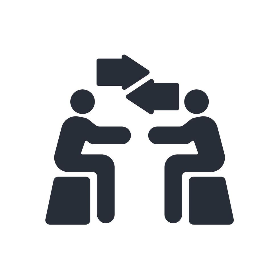 Negotiation icon. .Editable stroke.linear style sign for use web design,logo.Symbol illustration. vector