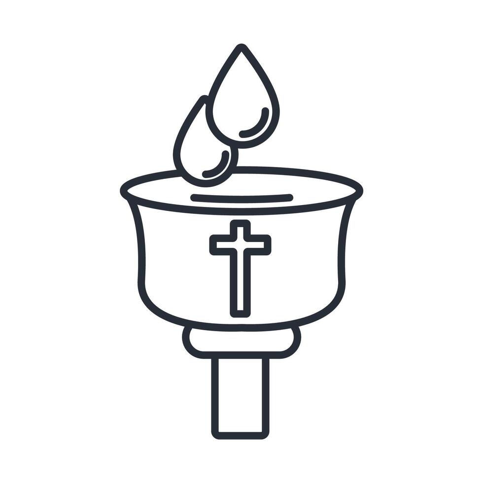 baptism icon. .Editable stroke.linear style sign for use web design,logo.Symbol illustration. vector