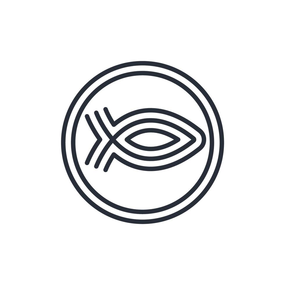 ichthys icon. .Editable stroke.linear style sign for use web design,logo.Symbol illustration. vector