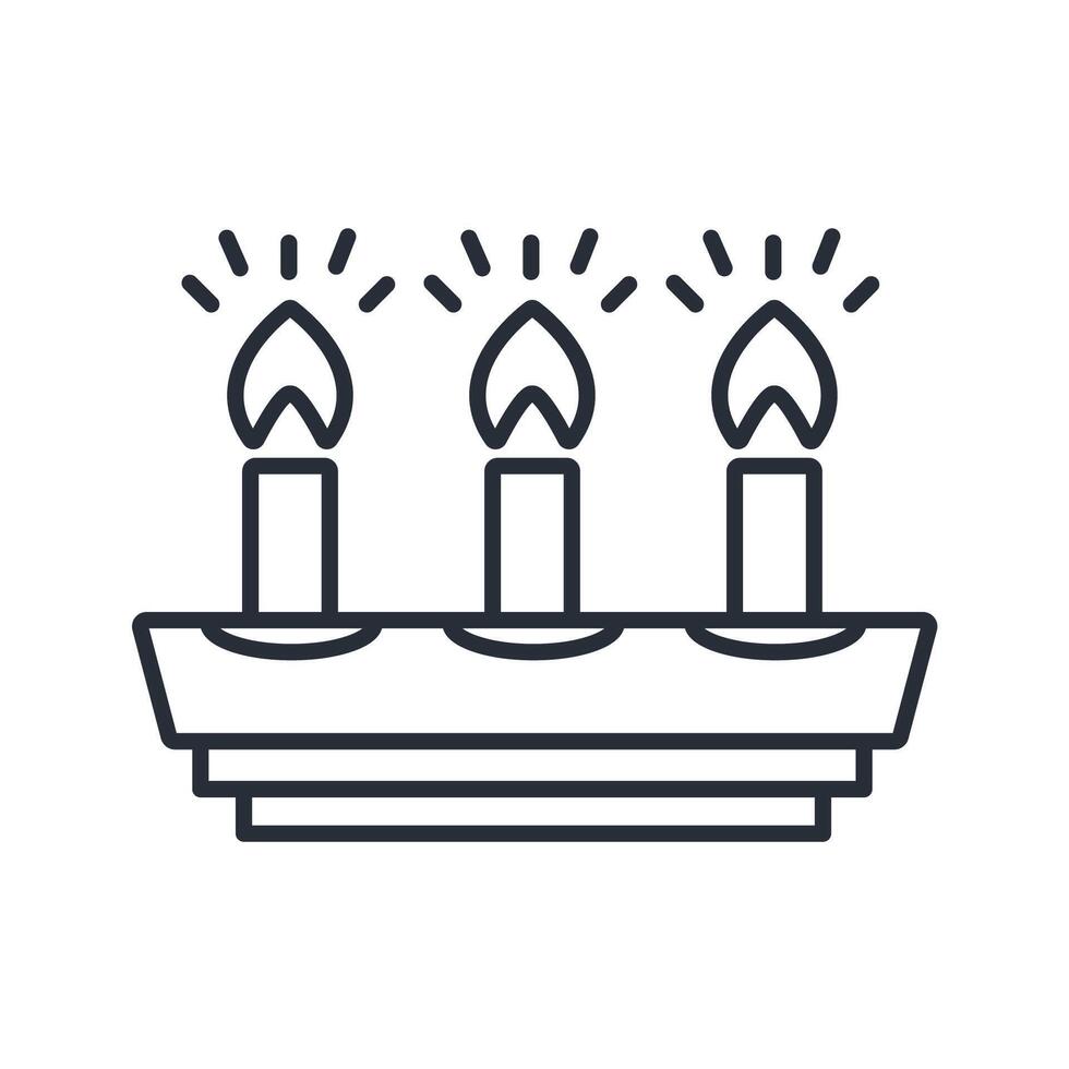 candles icon. .Editable stroke.linear style sign for use web design,logo.Symbol illustration. vector