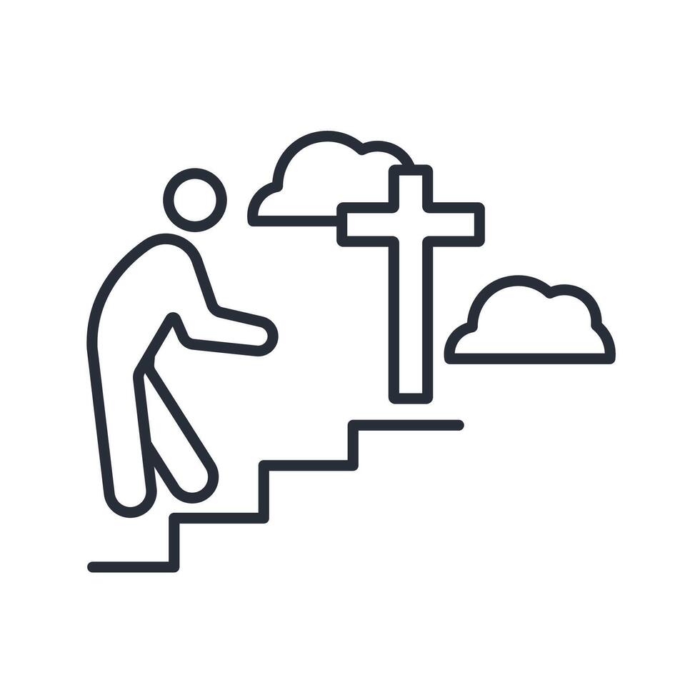 Heaven icon. .Editable stroke.linear style sign for use web design,logo.Symbol illustration. vector