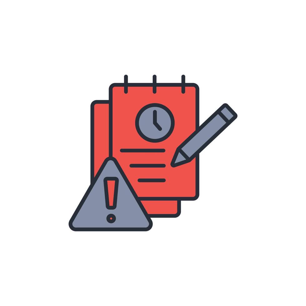 deadline icon. .Editable stroke.linear style sign for use web design,logo.Symbol illustration. vector