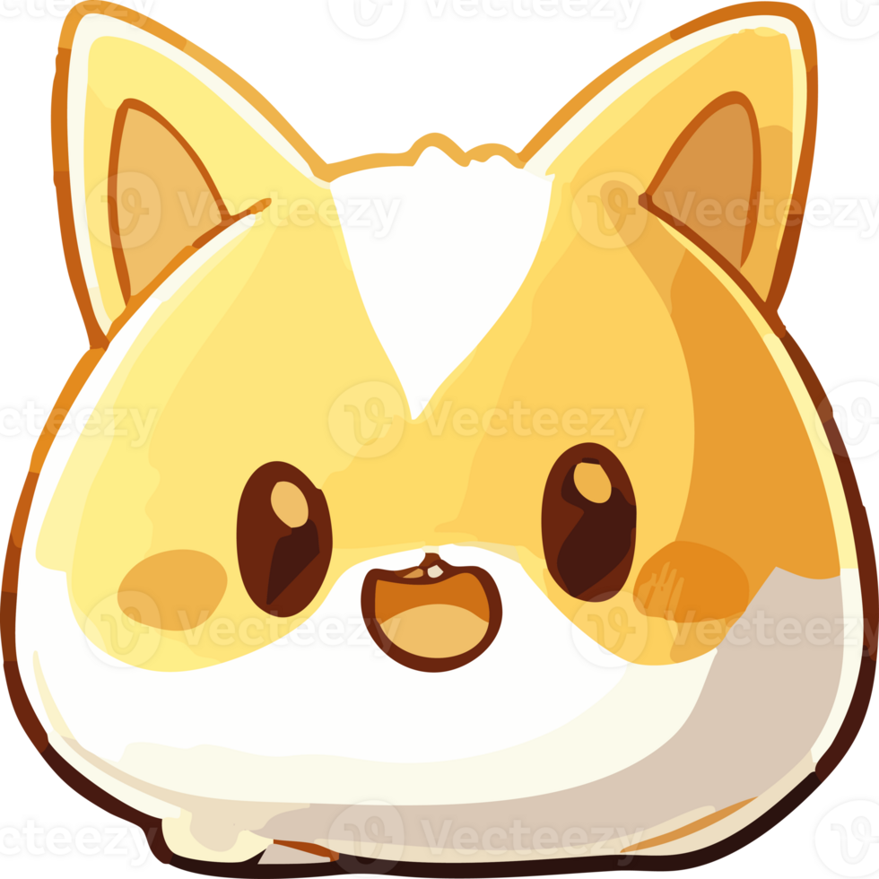 Cute cartoon animal character with round shape and cheerful expression, featuring yellow and white colors. Perfect for children illustrations and designs png