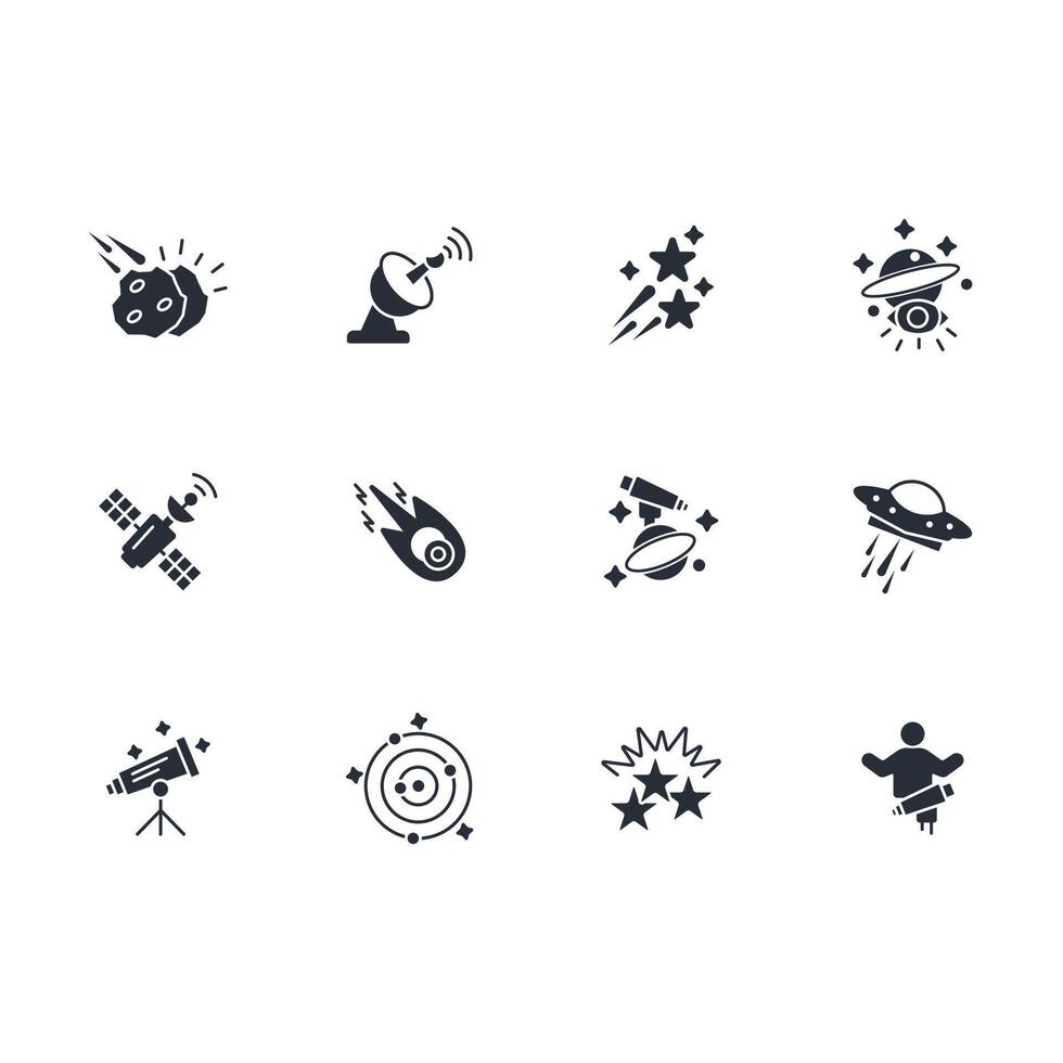 Astronomy icon set..Editable stroke.linear style sign for use web design,logo.Symbol illustration. vector