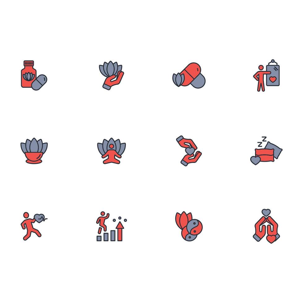 Wellness icon set..Editable stroke.linear style sign for use web design,logo.Symbol illustration. vector