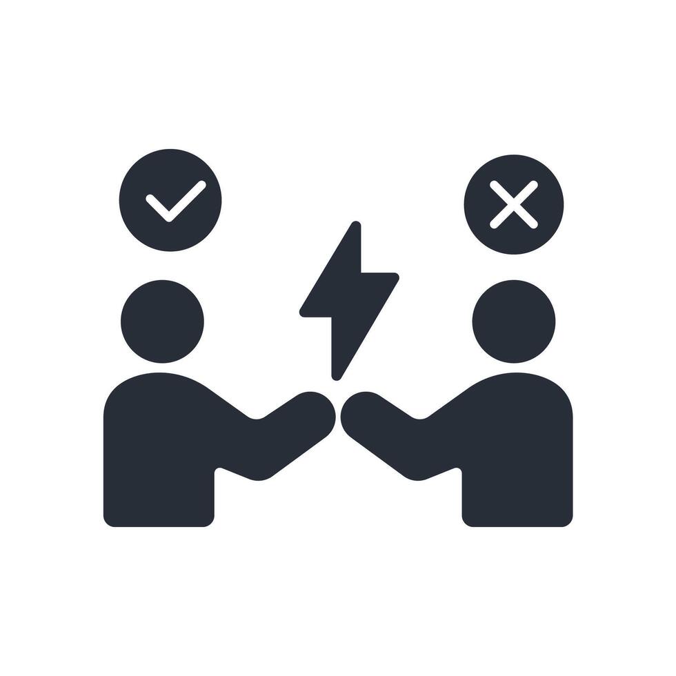 conflict resolution icon. .Editable stroke.linear style sign for use web design,logo.Symbol illustration. vector