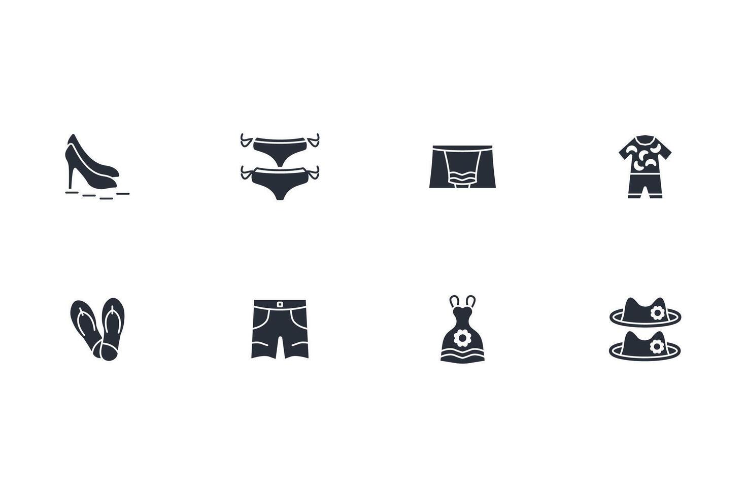 Clothes icon set..Editable stroke.linear style sign for use web design,logo.Symbol illustration. vector