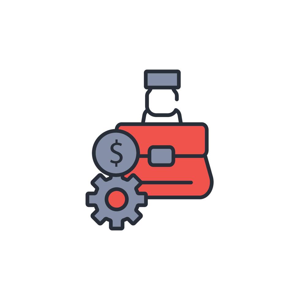 work icon. .Editable stroke.linear style sign for use web design,logo.Symbol illustration. vector