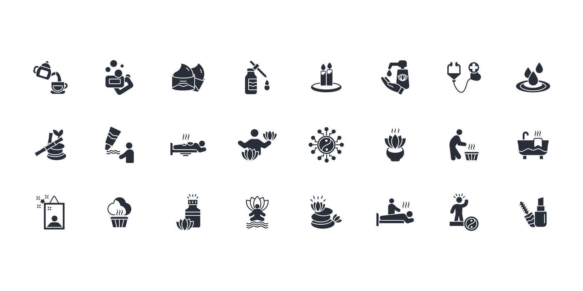 beauty and spa icon set..Editable stroke.linear style sign for use web design,logo.Symbol illustration. vector