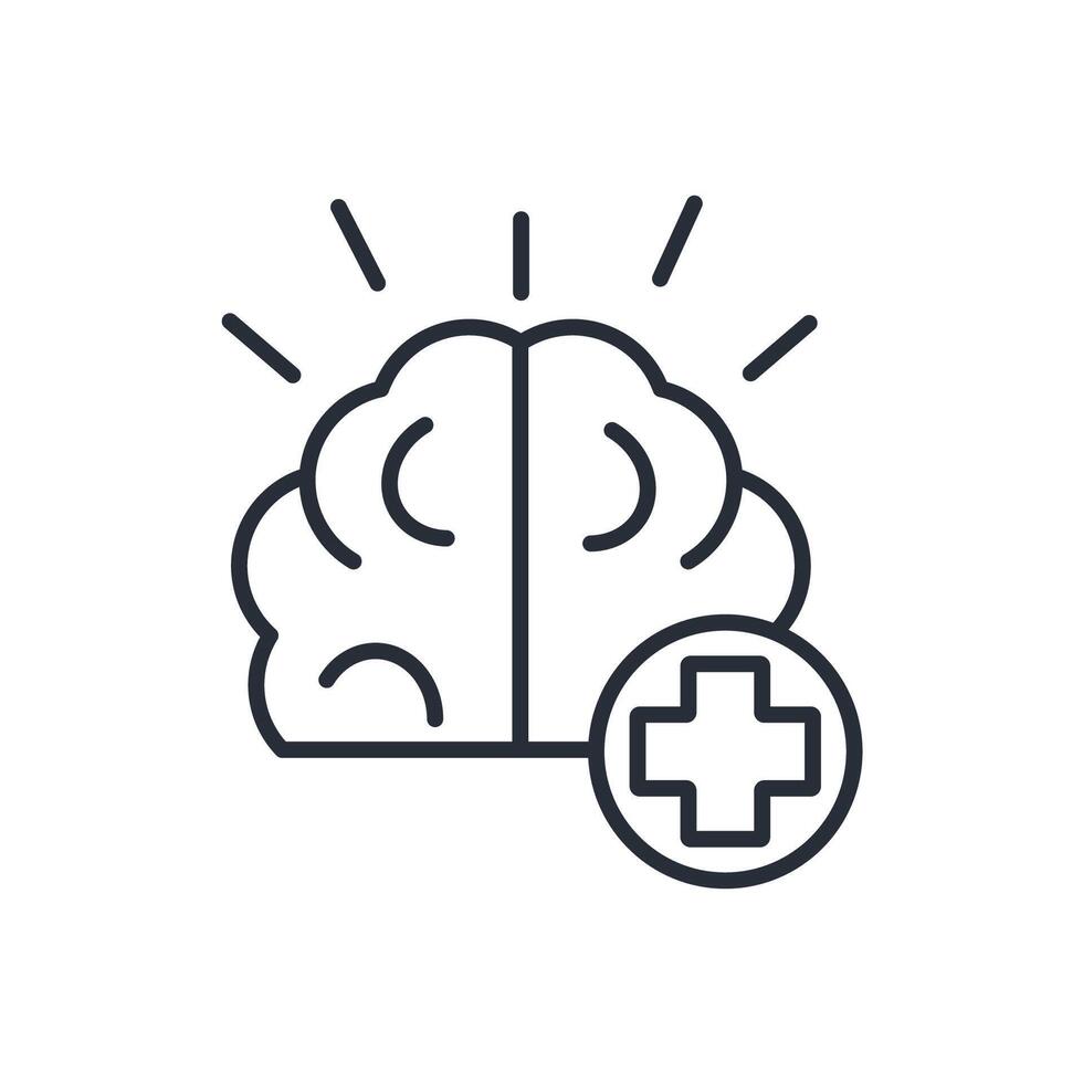 brain icon. .Editable stroke.linear style sign for use web design,logo.Symbol illustration. vector