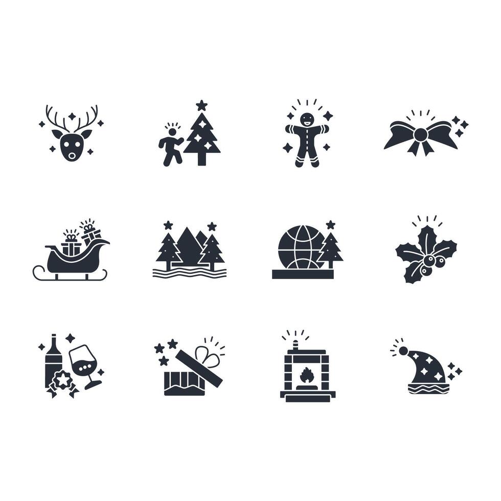 Christmas icon set..Editable stroke.linear style sign for use web design,logo.Symbol illustration. vector