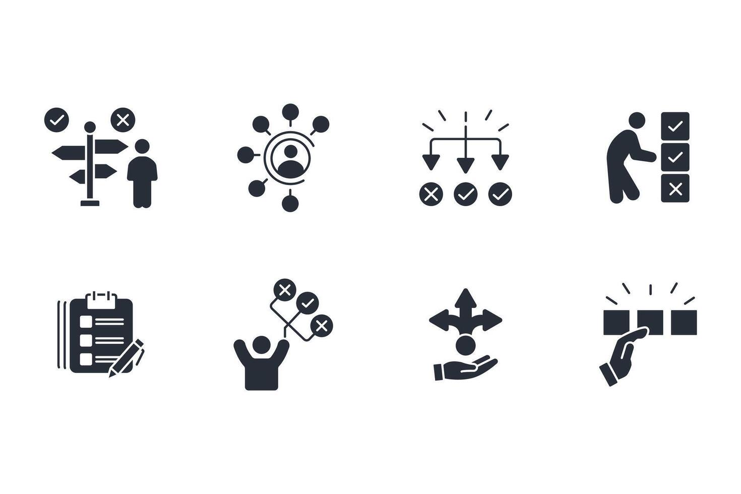 Choice icon set..Editable stroke.linear style sign for use web design,logo.Symbol illustration. vector