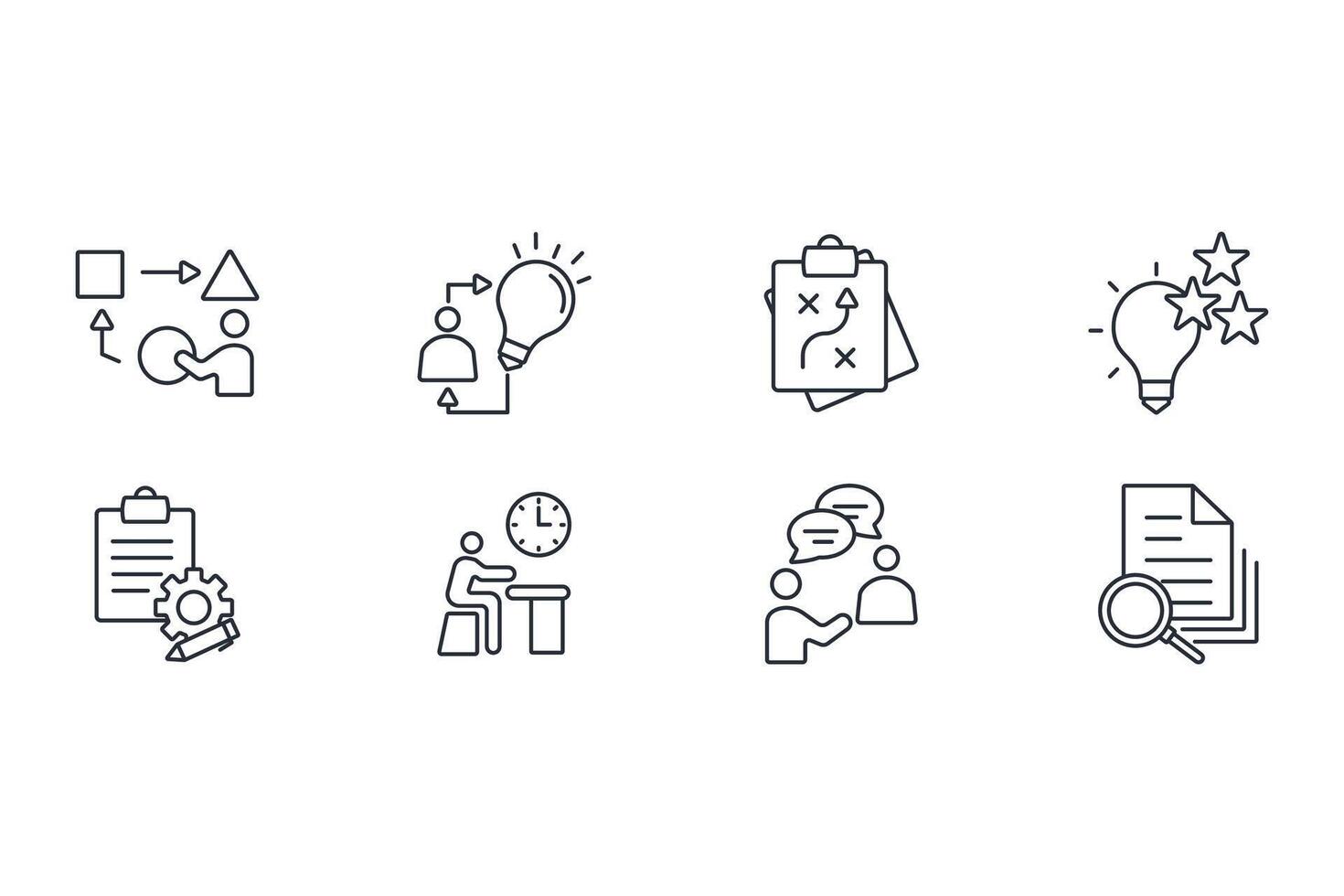 Soft skills icon set..Editable stroke.linear style sign for use web design,logo.Symbol illustration. vector